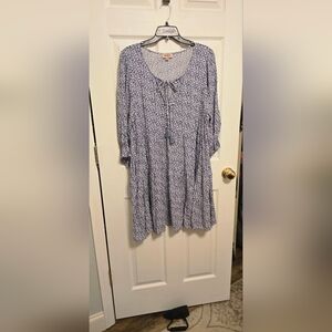 Floral Blue Midi Dress